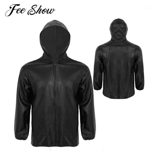 

fashion pu leather jackets for mens streetwear stand collar/hooded long sleeves front zip up wearproof jacket coat outerwear1, Black;brown