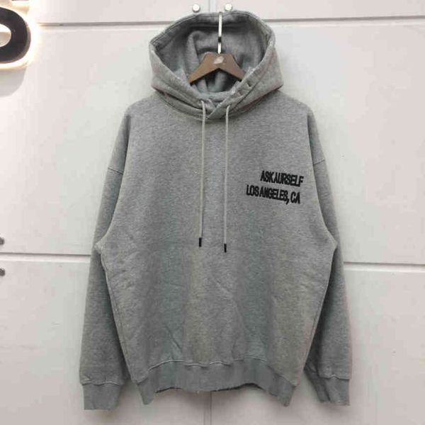 

askyurauto men's and women's heavy gray wool fabric, hiphop, damaged hoodies, los angeles vintage sweaters, Black