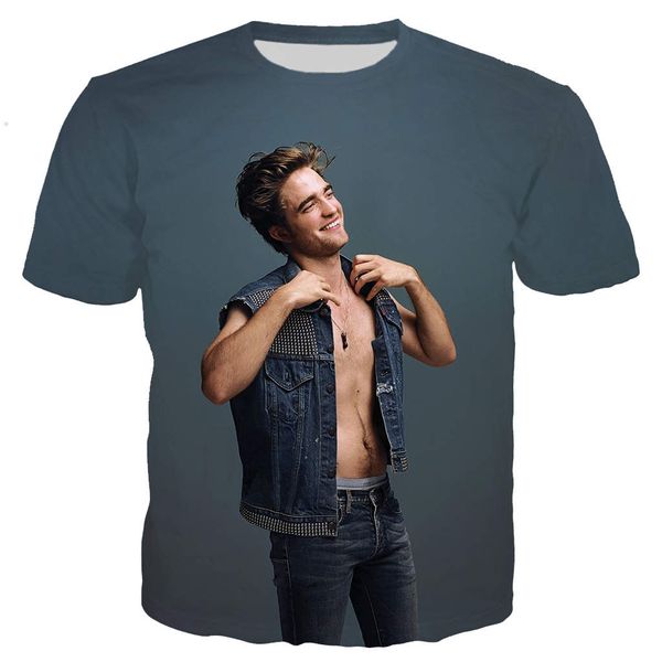 

robert pattinson arthur 3d print shirts funny comics plus size men clothing