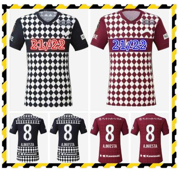 

2021 2022 vissel soccer jerseys j1 league #8 a.iniesta ogawa douglas soccer uniform 2021 #16 furuhashi kyogo home away third football shirt, Black;yellow