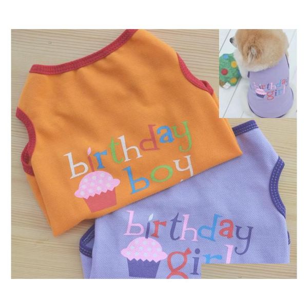 

shipping pet dog t shirt happy birthday clothing for pet puppy cat summer clothing taa3n