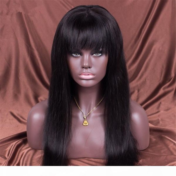 

full lace wigs brazilian virgin hair 100% wigs is full of my shoes no tail hair tie his shoes in human baby hair wig of brazil black woman, Black;brown