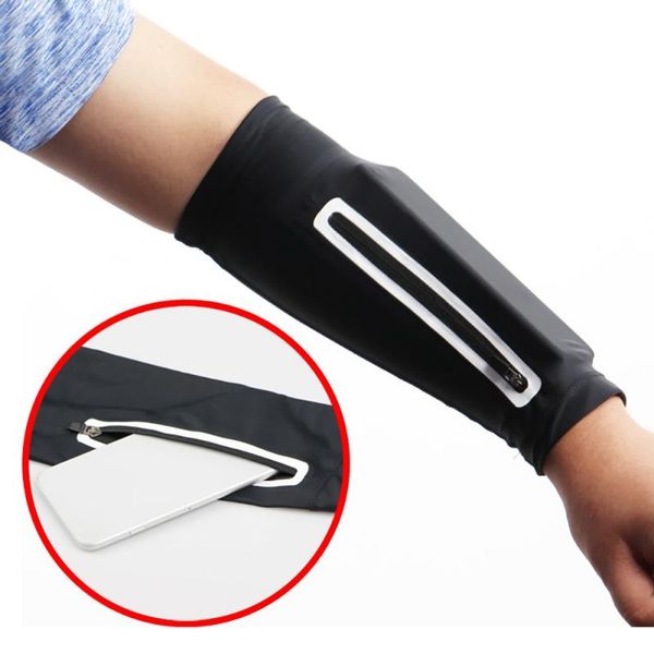 

sports sleeve phone arm bag cycling warmer summer running uv protection sunscreen bands kg-407, Black;gray