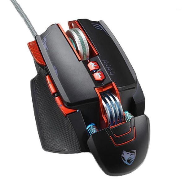 

1pc v9 mechanical game mouse usb plug notebook mouse wired luminous stylish cool computer for home (black)1