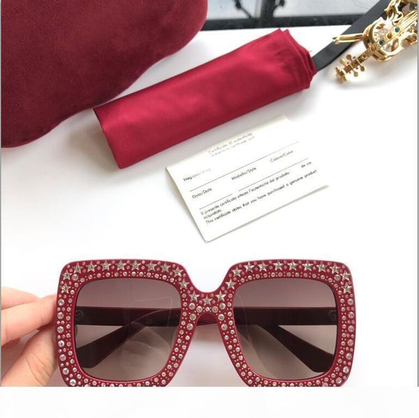 

new designer sunglasses g0148 mosaic diamonds design fashion sunglasses for women large square frame small legs sun glasses, White;black