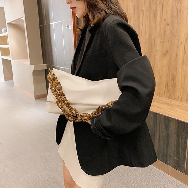 

thick chain pu leather shoulder bags for women 2021 new crossbody bag luxury handbags purse female travel handle bags female