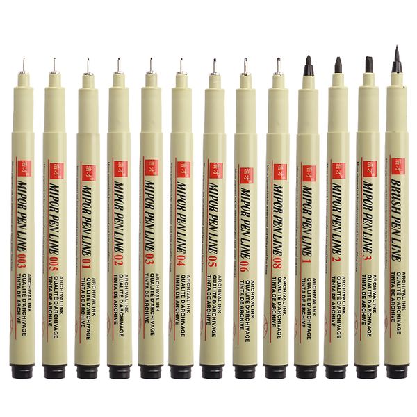 

Pigma Micron Pen Pigment Liner Needle Soft Brush Drawing Pen lot 003 005 01 02 03 04 05 08 1.0 2.0 3.0 Art Markers Sketching Pen