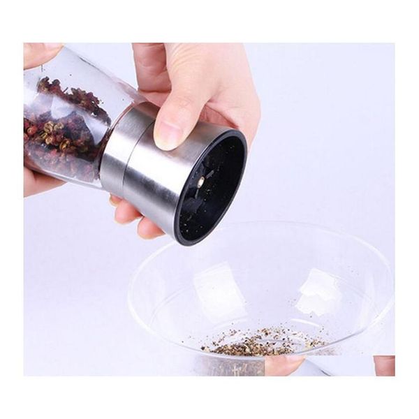 

stainless steel manual salt pepper mill grinder seasoning bottle grinder glass kitchen accessaries tool premium salt jllhtx allguy