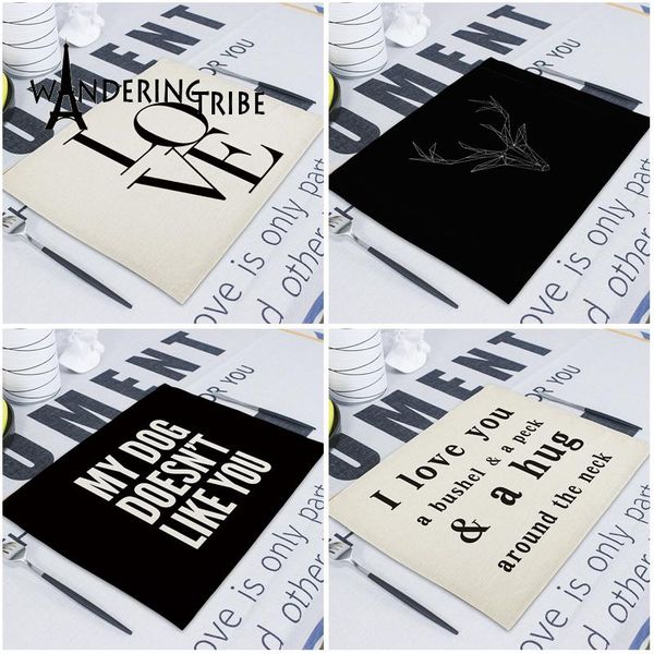 

nordic geometric letters placemat household tableware decoration individual table wedding mat mat cup pads