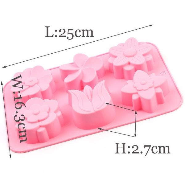 

sope molds sile 6 cavity flower shape chocolate baking molds decorating ice cube trays for homemade cake diycake de jllynu