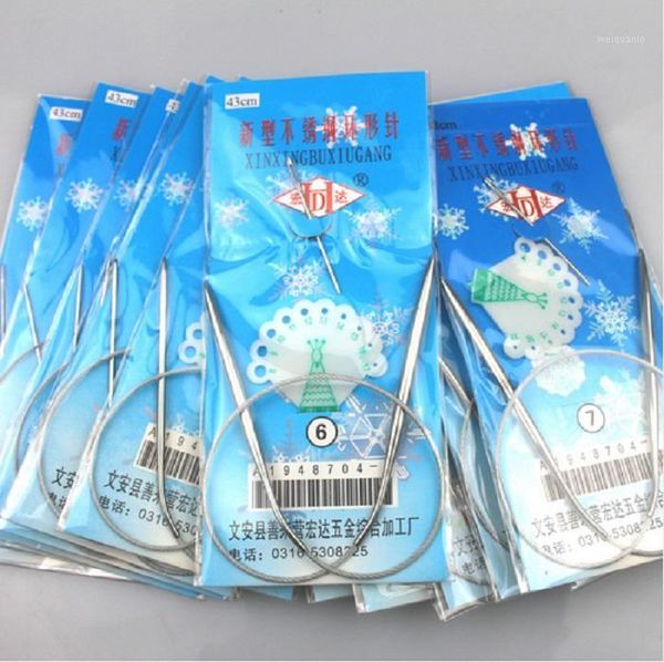 

new 17" 43cm 13 sizes durable stainless steel circular knitting needles crochet knit hooks size 1.0-5.0mm1, Black