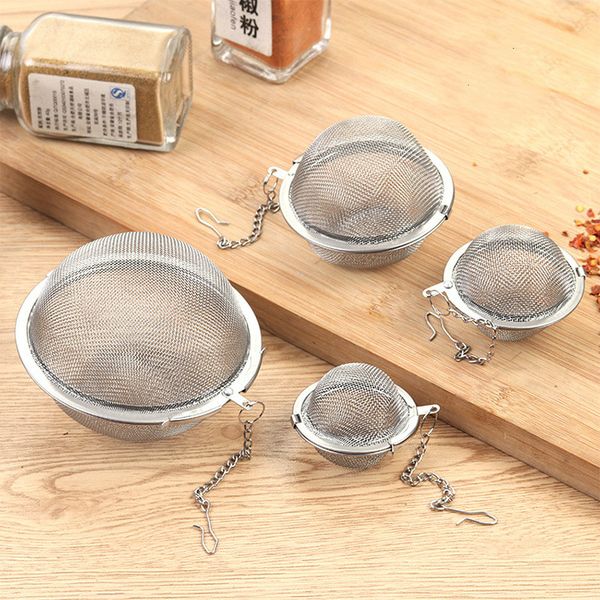 Edelstahl 304 Mesh Ball Tea Infuser Sieben Filter Diffusor erweiterte Kette Haken Home Getränkewerkzeuge 2024