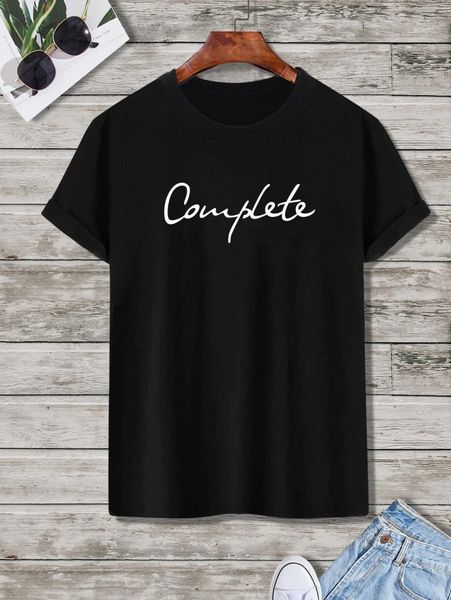 

men letter graphic tee d512#, White;black