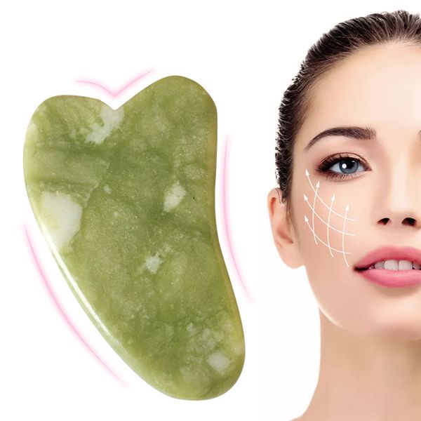 

natural jade face massager gua sha scraper board dredge facial meridian muscle relaxation skin lifting face thin gouache scraper