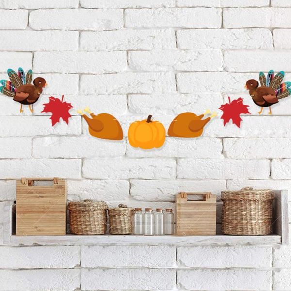

1pc party banner creative adorable thanksgiving banner paper for store1