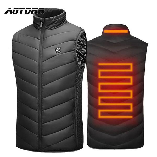 

men outdoor usb infrared heating vest jacket mens winter electric thermal clothing waistcoat sports hiking camping cotton coats, Black;white