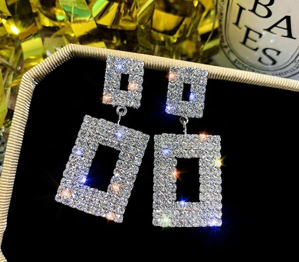 

925 серебряные иглы серьги rhinestone геометрическая серьги для женщин prom2274747489, Silver