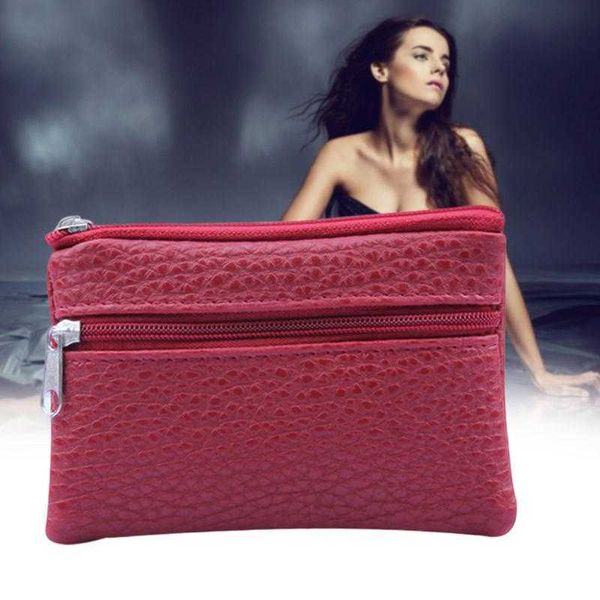 Moeda de couro PU Bolsa Mulheres Mini Carteira Multi Funcional Zipper Bolsa Card Titular Venda-WT