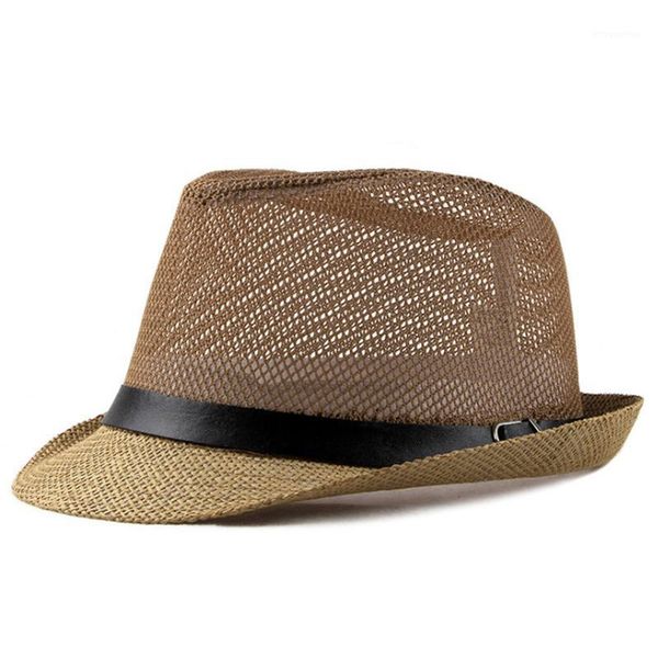 

new style men's straw hats fashion women summer retro bowler caps outdoor breathable jazz sun hat solid colors travel bucket cap1, Blue;gray