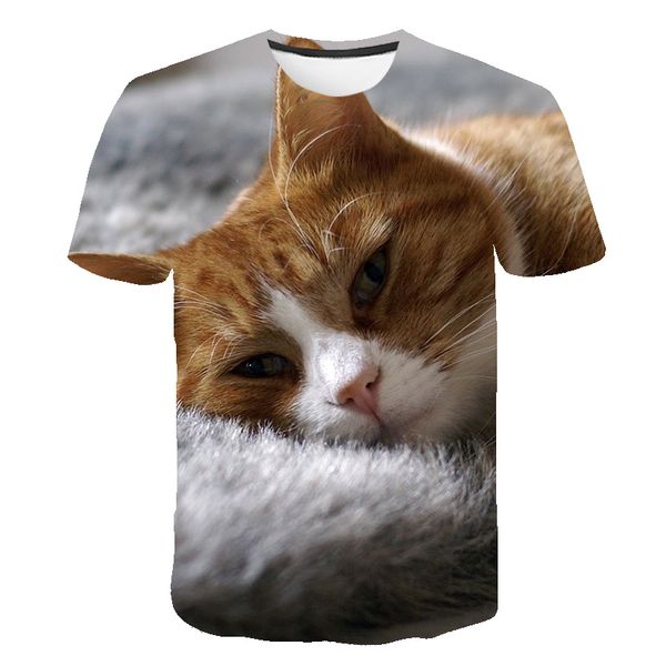 

summer 3d print animal newst kitten print cat plain 3d design male 3d print shirts oversized anime anime men clothing