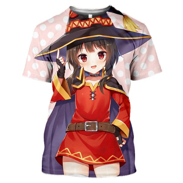 

megumin konosuba halloween crewneck summer anime hipster oversized men h47 3d print shirts oversized comics comics men clothing