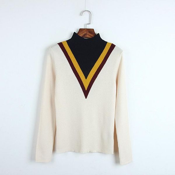 

2019 england style women elegant sweaters and pullovers runway print long sleeve female knitted jumper autumn winter clothes1, White;black