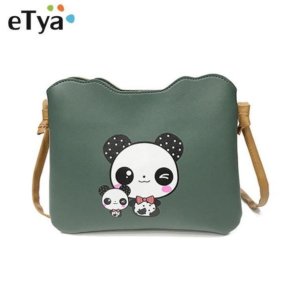 

fashion panda printing mini shoulder bags women messenger bag clutch handbag purses pu leather vintage ladies envelope bag