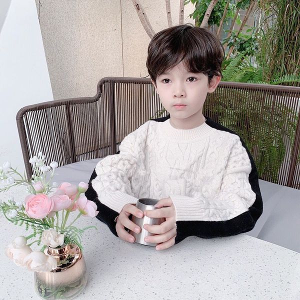 

autumn winter kids girls boys long sleeve knit hemp flowers sweater children clothing baby kids girls pullover sweaters and winter coat, Blue