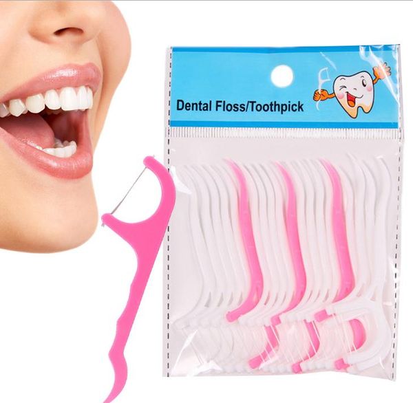 Moda Plástico Toothpick Dental Dental Picks Encerado Dentes Dental Pessoas Vara Flossers Sword Care Oral