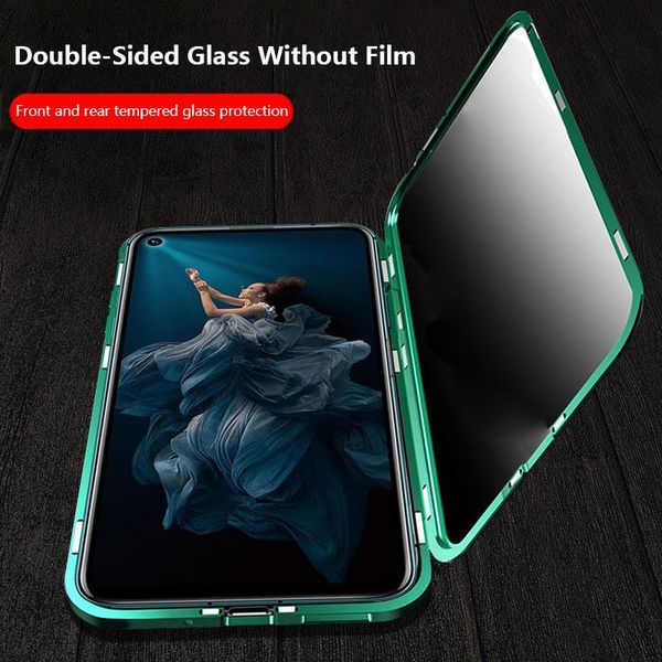 

360 metal magnetic phone case for huawei p40 p40 pro double side tempered glass cover h jllxng