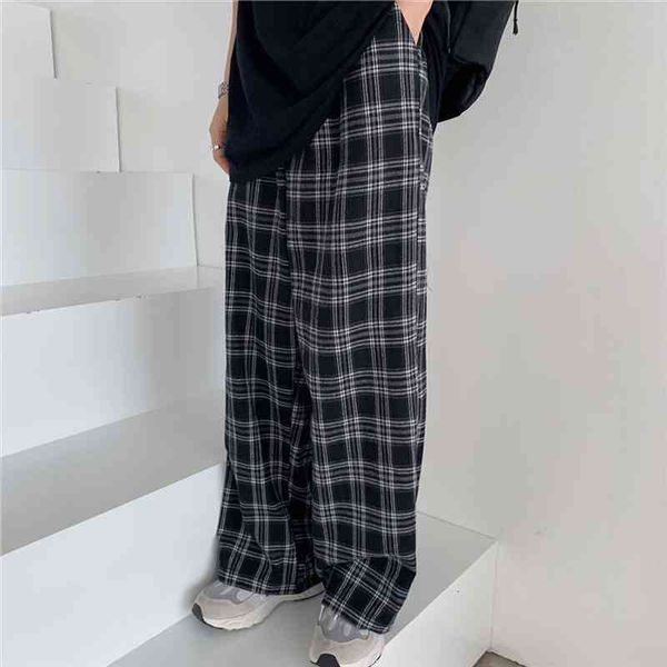 

Oversize 3xlsweatpants Pants Unisex Streetwear Winter Fashion Korean Style Harajuku Baggy Black Waisted Vintage Plaid Pants, Black;white