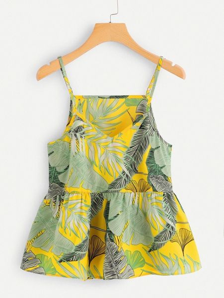 

tropical print cami a79j#, White