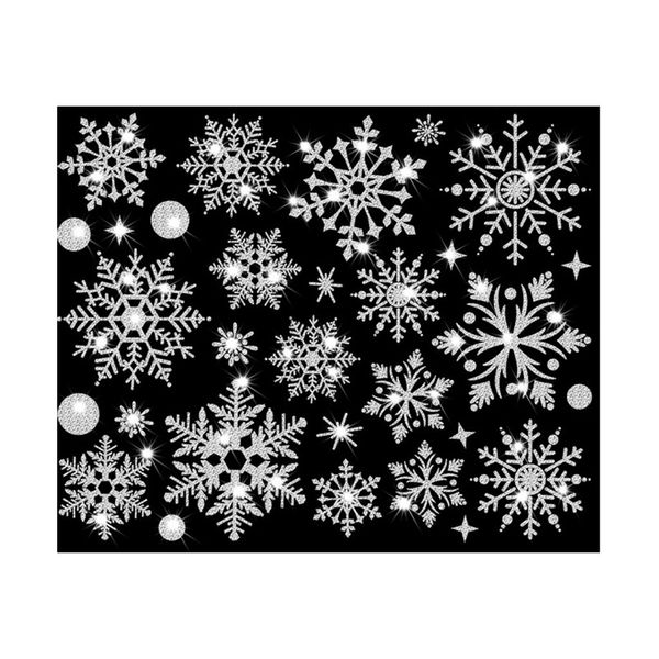 

christmas new year wall door wallpaper snowflake electrostatic sticker window kids