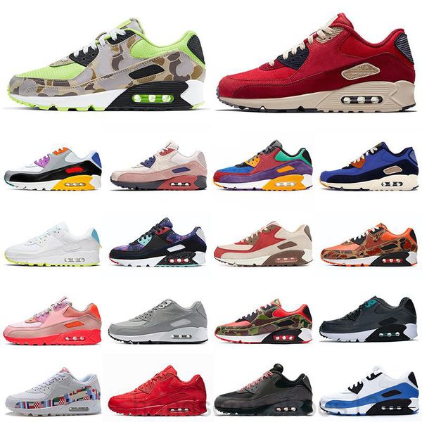 

90 men sneaker tripel black white red casual shoes mens trainer sports shoes athletic jogging shoes size 40-45 s2744 h-2w