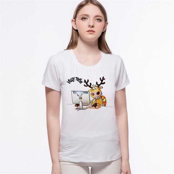 

christmas animals printed short sleeves xmas fashion wear brand fashion hoodie designers t shirts sweatshirt