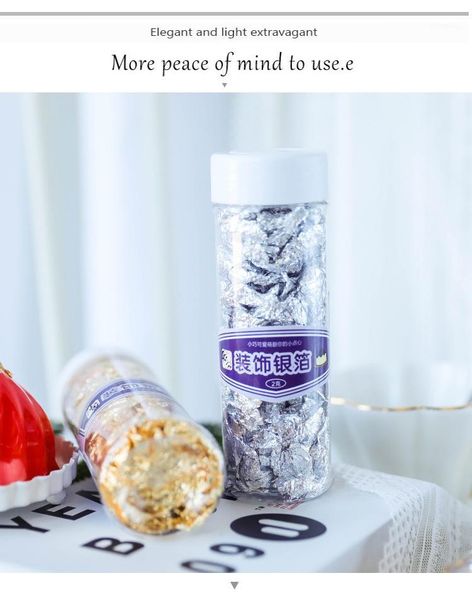 

baking & pastry tools cake decoration gold foil cooking mousse sushi ice cream dessert dress up silver paper shreds 2g1