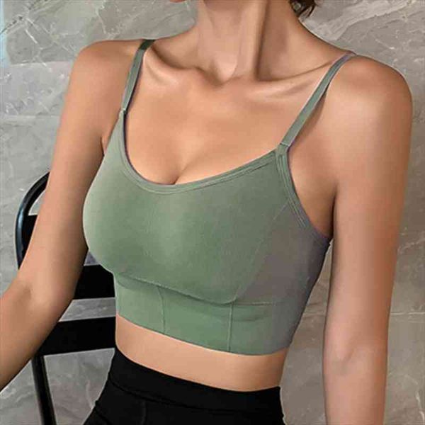 

women lingirie strappy crop tank sports bra pdded cotton basic underwear crop for women summer, White
