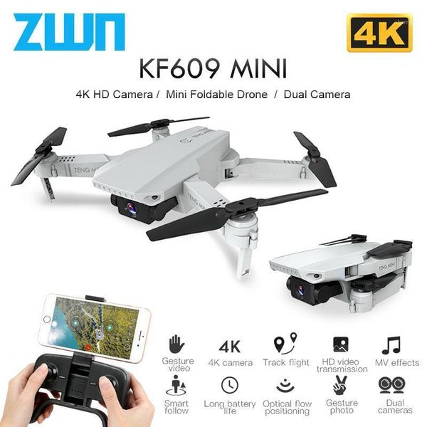 

zwn kf609 rc drone 4k 720p hd camera mini foldable quadcopter wifi fpv selfie drones quadrocopter helicopter toy kids vs m711