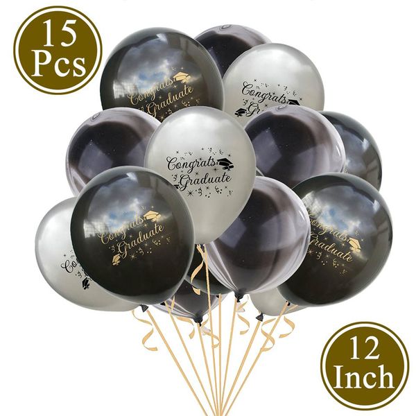 

amawill black graduate party decoration congrats banner grad cap cake er latex balloons hanging swirls graduation 2019 8d qylgwm