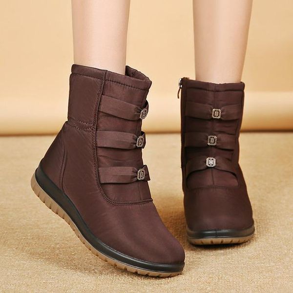 

2020 женщины boots теплый женщины ботильоны зимние женские водонепроницаемые снег зимняя обувь botas mujer q843, Black