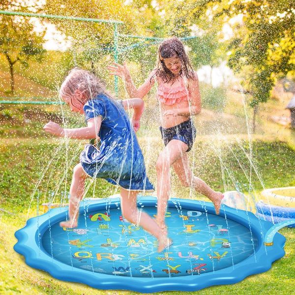 

170cm pvc splash pad birthday party decor kids toys inflatable spray water cushion baby shower boy girl swiming pool