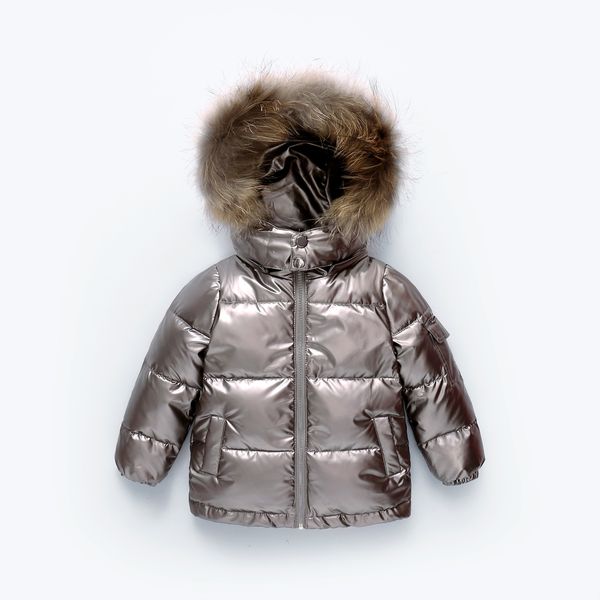 

new autumn winter parka real fur boy thin coat 90% down jacket for girl children clothing snowsuit wear kids outerwear clothes lj201202, Blue;gray