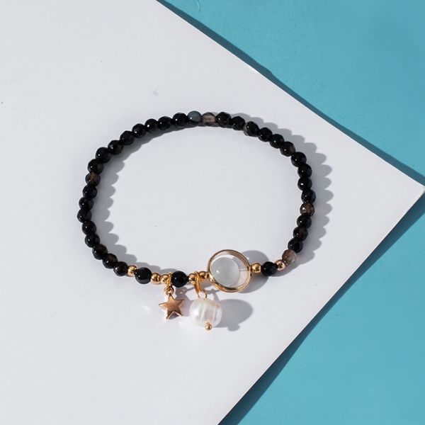 

cale6 versatile for section beaded bracelet strawberry crystal crystal bracelet freshwater pearl star women hand jewelry small string 1c3hn, Golden;silver