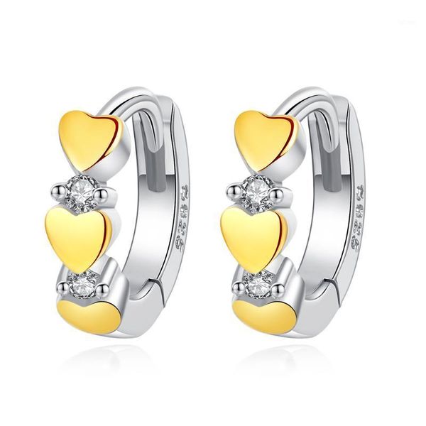 

korean gold color heart hoop earrings for women silver color earring earings jewelry earing brincos oorbellen wholesale a9601, Golden;silver