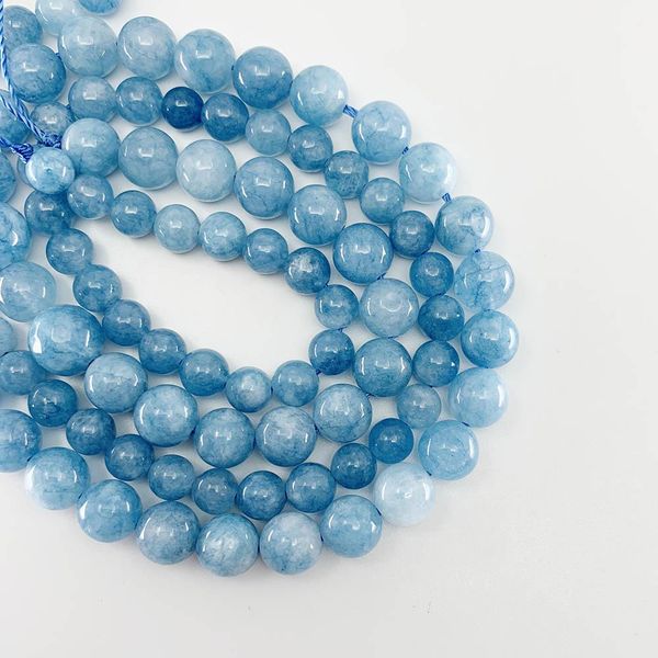 

1 strand lot 4 6 8 10 12mm natural aquamarin agat stone bead round loose spacer beads for jewelry making findings diy bracelet h bbyzml