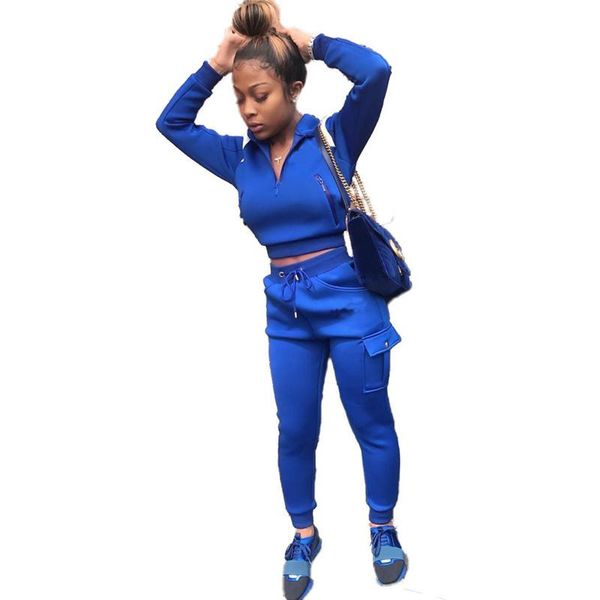 

ladies splicing sports sets fashion trend solid color long sleeve zipper pants suits designer female winter new casual slim tracksuits, Gray