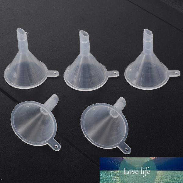 5 pezzi di plastica trasparente piccoli imbuti diffusore di profumo olio liquido strumento di riempimento da laboratorio strumento di imballaggio bottiglia vuota