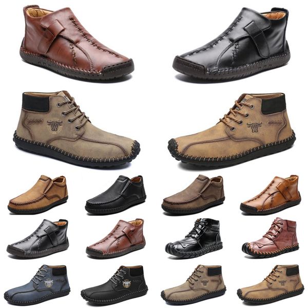 

designer men leather casual shoes outdoor sewing thread retro simplicity mens trainers sneakers size 40-47