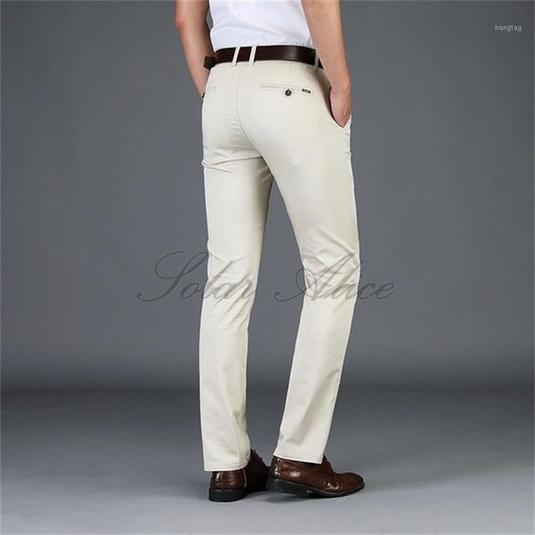 

2020 men's summer new high-waist straight casual pants business simple middle-aged trousers1, Black