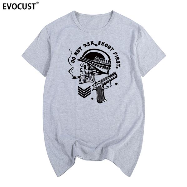 

do not ask shoot first summer print t-shirt cotton men t shirt new women tee sport hooded sweatshirt hoodie